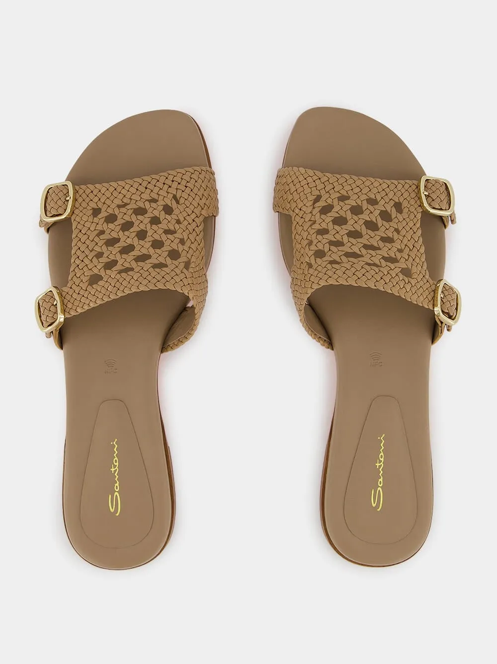 Woven Leather Slide Sandals sold by Fashion Clinic product image thumbnail 4