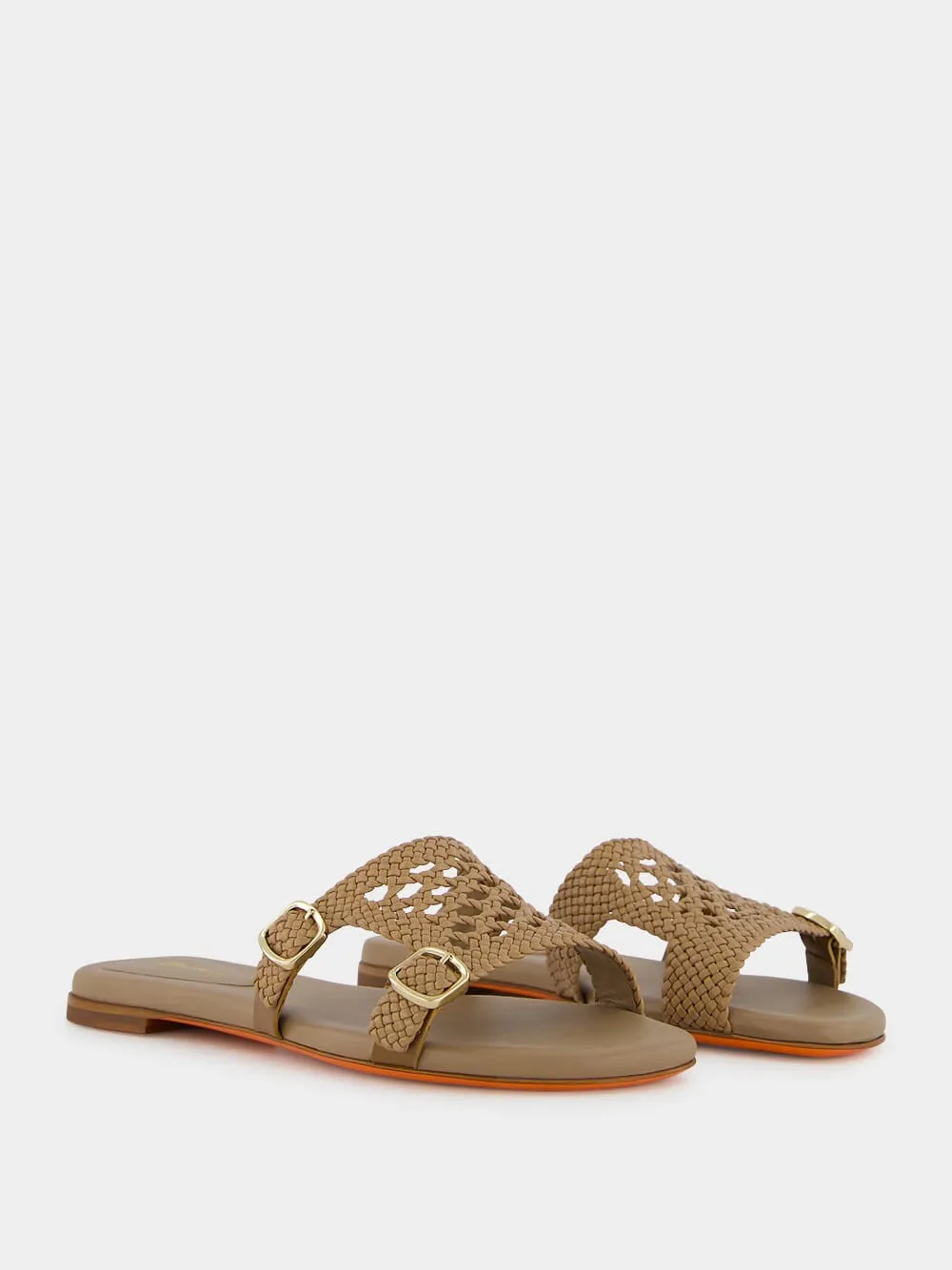Woven Leather Slide Sandals sold by Fashion Clinic product image thumbnail 3