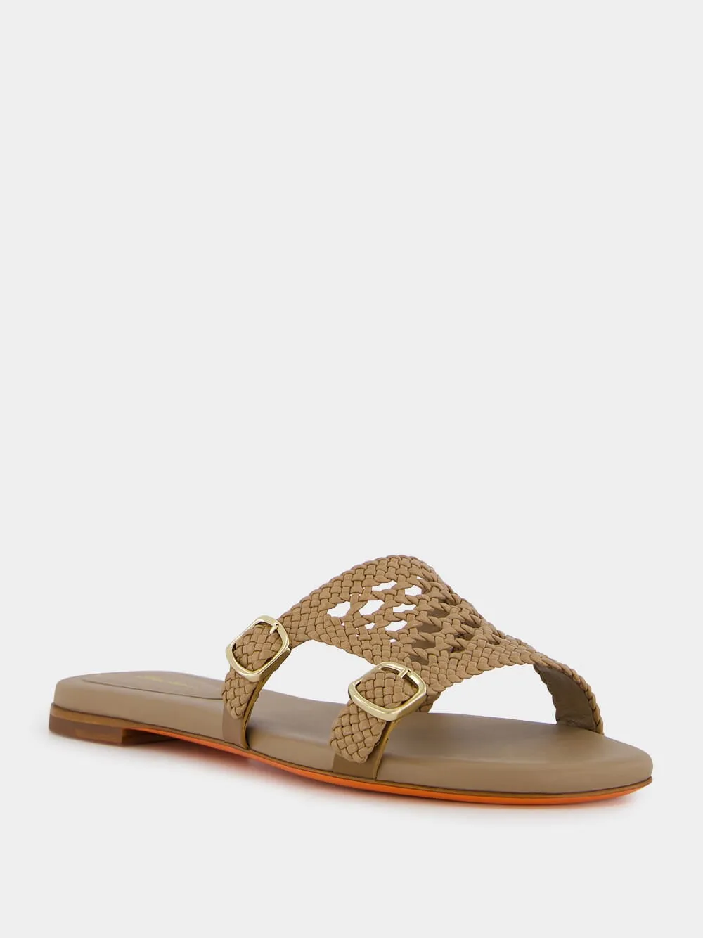 Woven Leather Slide Sandals sold by Fashion Clinic product image thumbnail 2