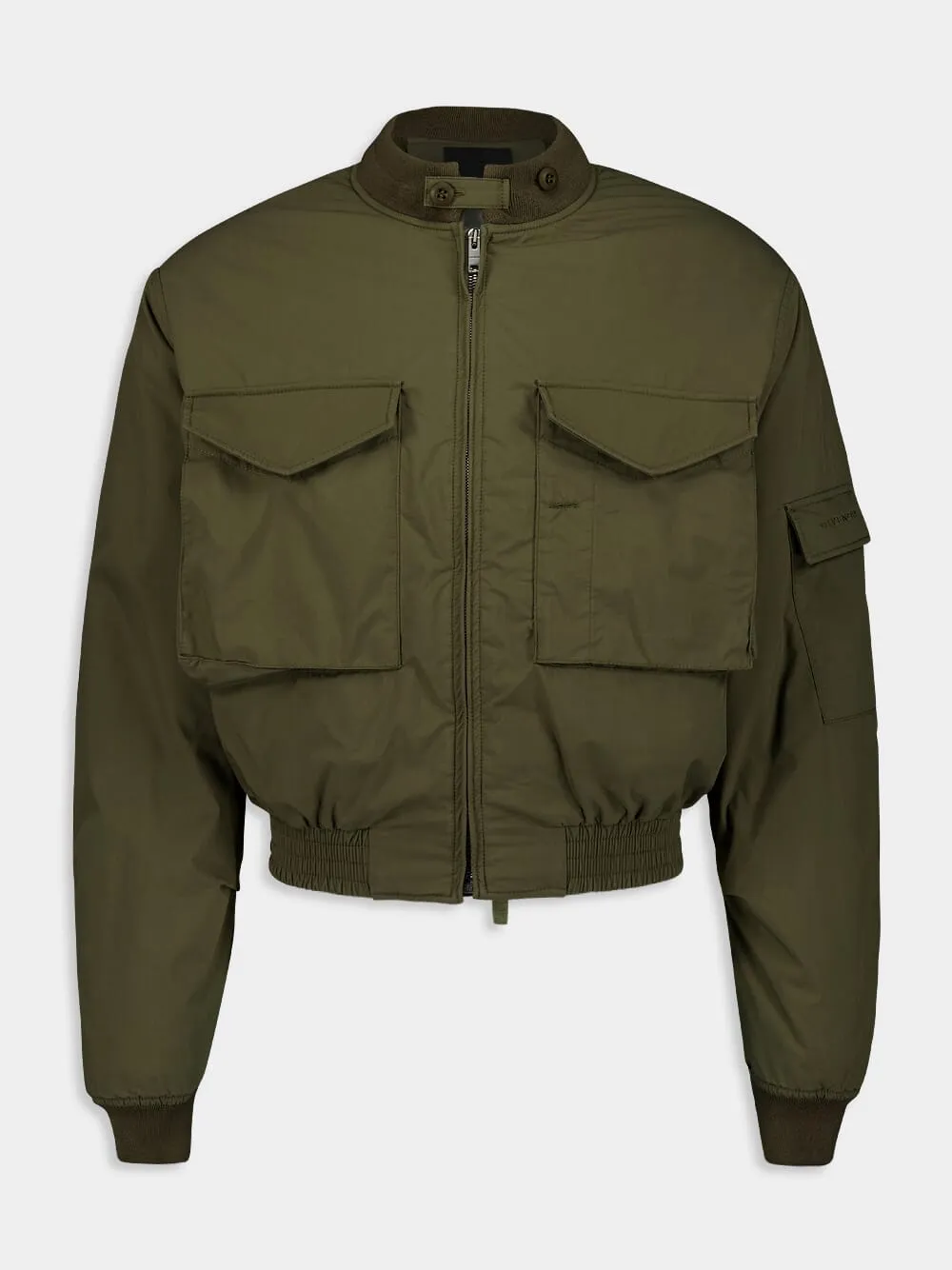 Cotton Cropped Bomber Jacket sold by Fashion Clinic product image thumbnail 2