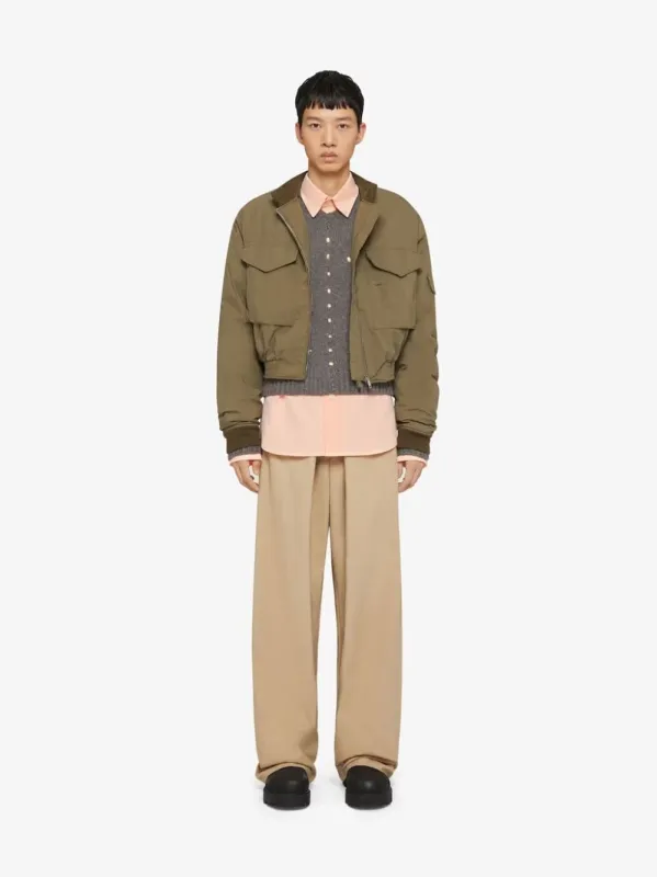 Cotton Cropped Bomber Jacket sold by Fashion Clinic