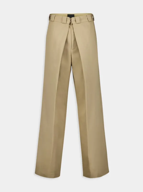 Canvas Wide-Leg Chinos sold by Fashion Clinic