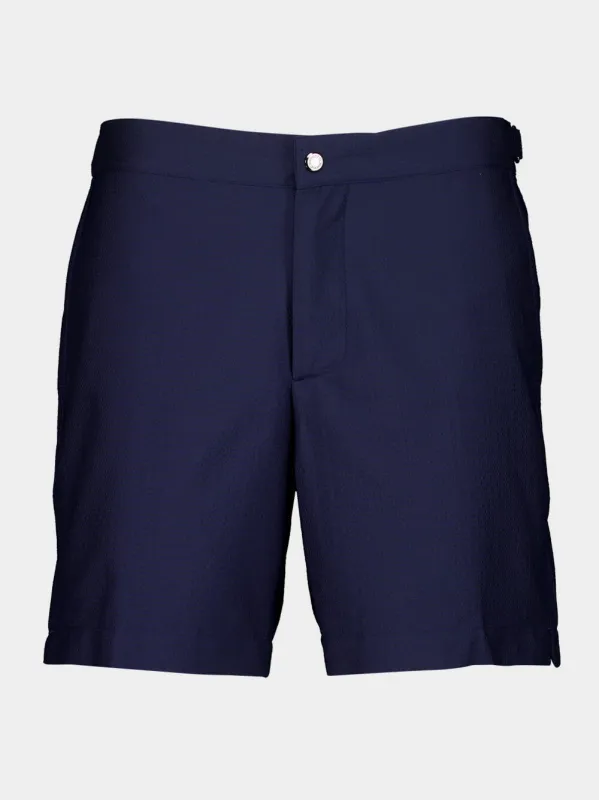 Navy Tailored Swim Shorts sold by Fashion Clinic