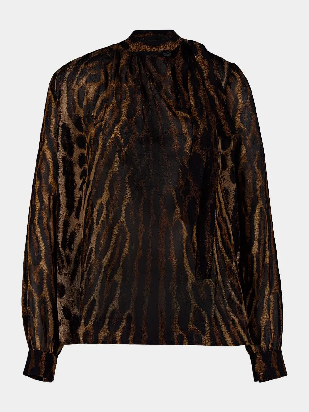 Leopard Print Silk Blouse sold by Fashion Clinic