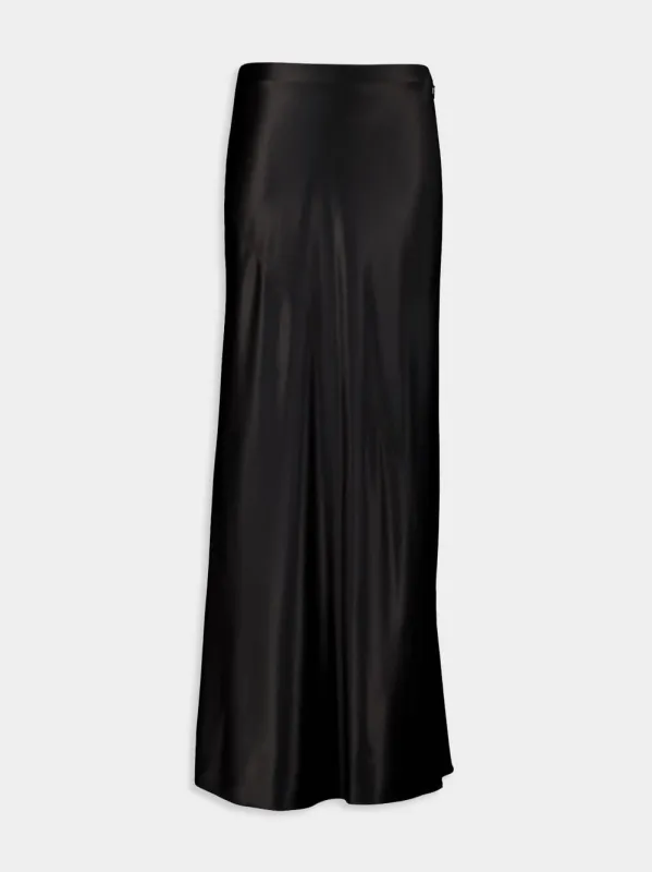 Silk Satin Long Skirt sold by Fashion Clinic