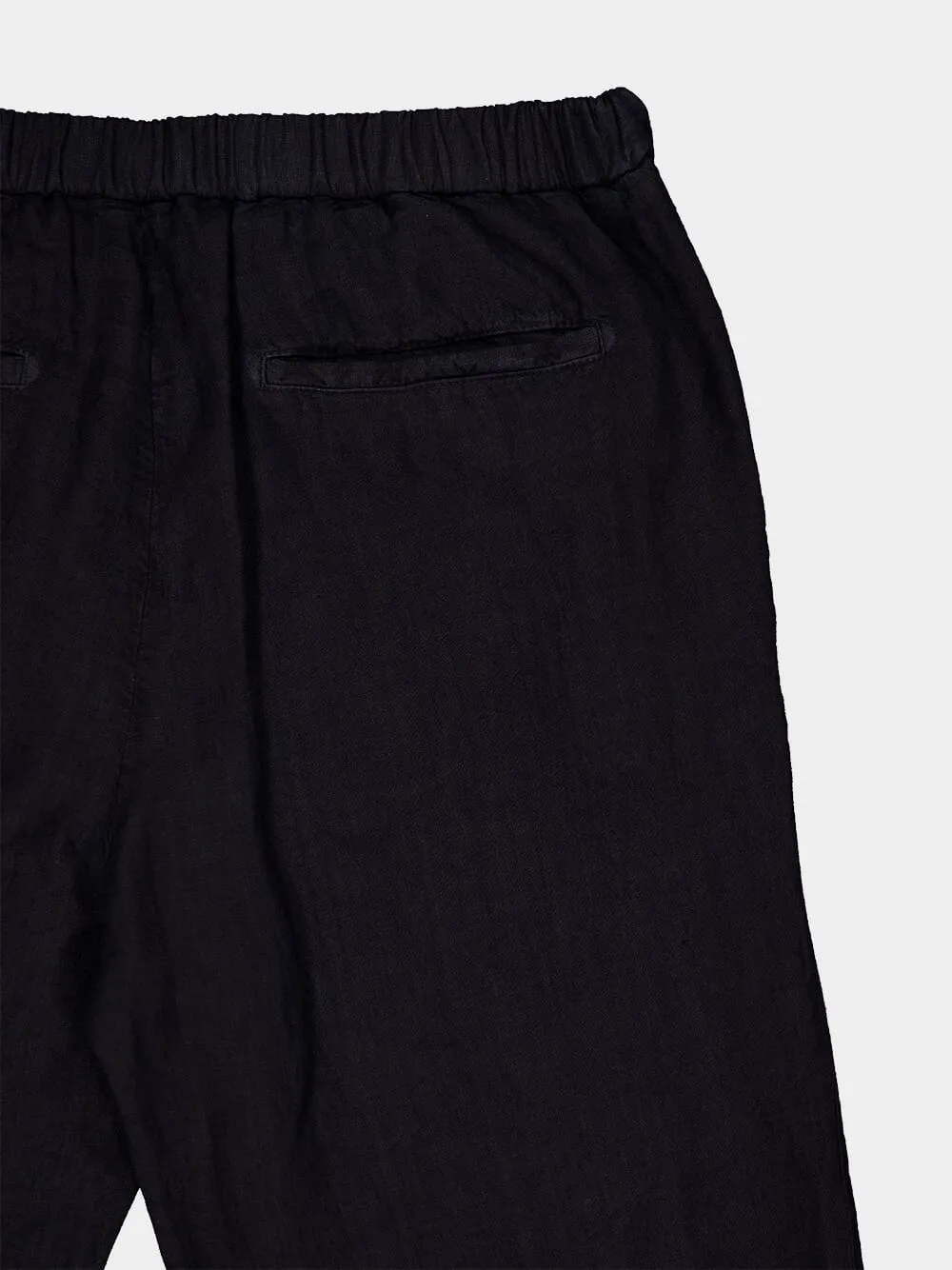 Navy Blue Linen Trousers sold by Fashion Clinic product image thumbnail 4