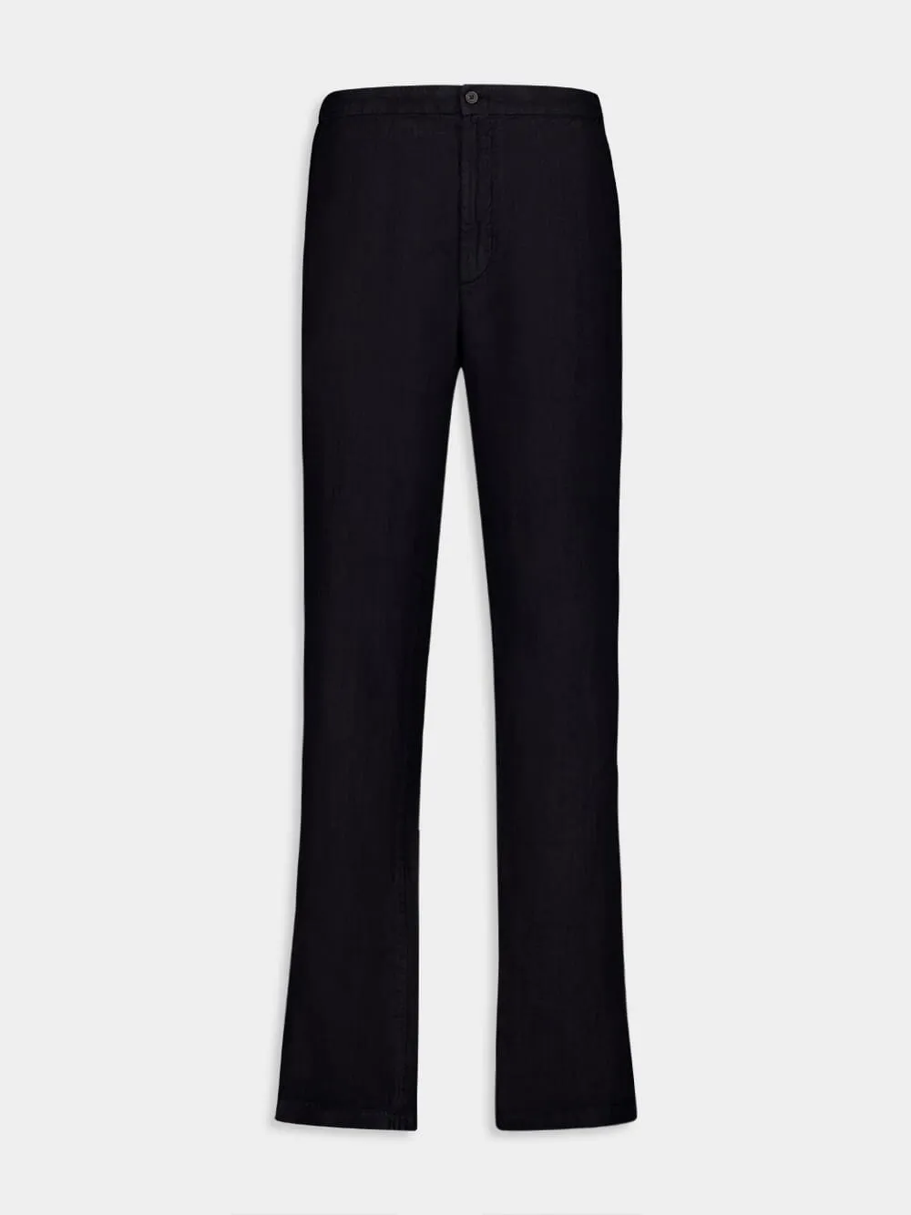 Navy Blue Linen Trousers sold by Fashion Clinic