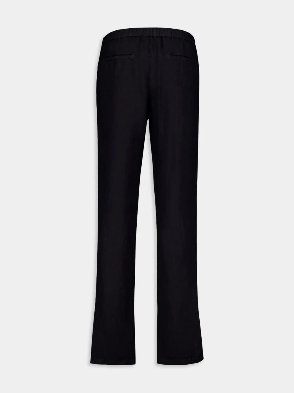 Navy Blue Linen Trousers sold by Fashion Clinic product image thumbnail 2