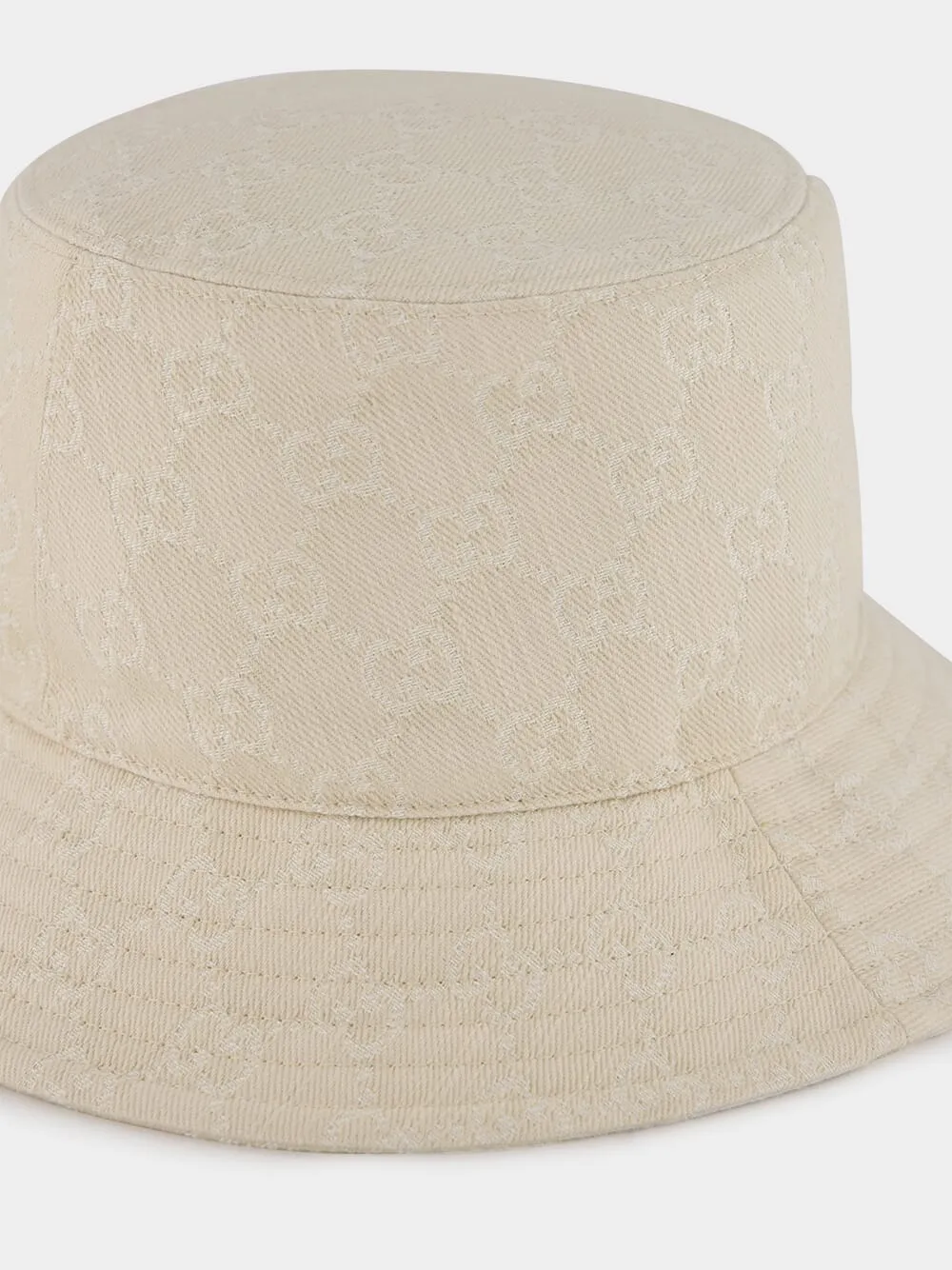 Ivory GG Denim Bucket Hat sold by Fashion Clinic product image thumbnail 3