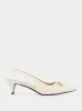 White Horsebit Slingback 45mm Pump sold by Fashion Clinic