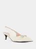 White Horsebit Slingback 45mm Pump sold by Fashion Clinic