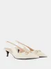 White Horsebit Slingback 45mm Pump sold by Fashion Clinic