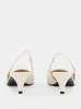 White Horsebit Slingback 45mm Pump sold by Fashion Clinic