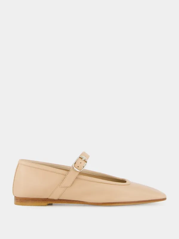 Fawn Leather Mary Jane Flats sold by Fashion Clinic
