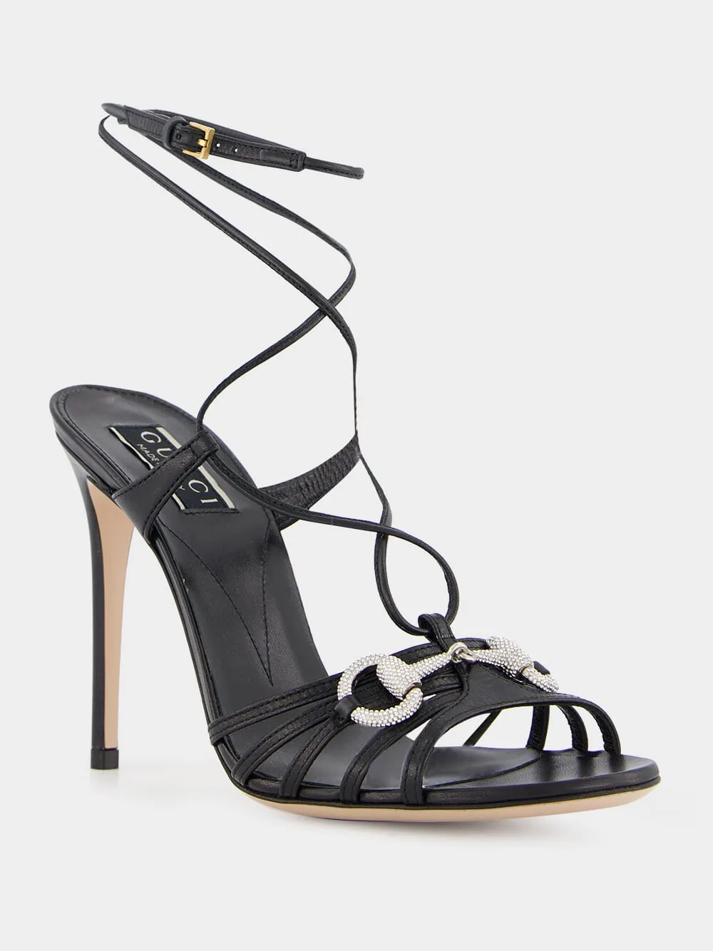 Black Crystal Horsebit 105mm Heels sold by Fashion Clinic product image thumbnail 2