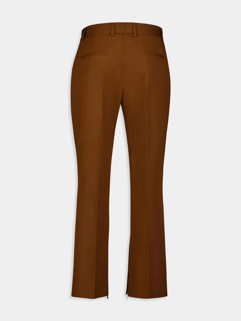 Slim Fit Tobacco Cotton Trousers sold by Fashion Clinic product image thumbnail 2