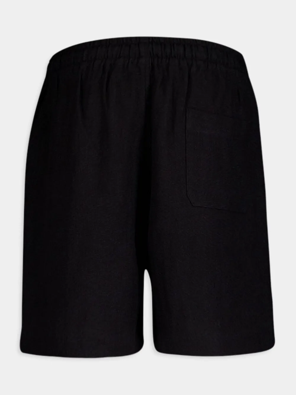 Black Linen Lounge Shorts sold by Fashion Clinic product image thumbnail 2
