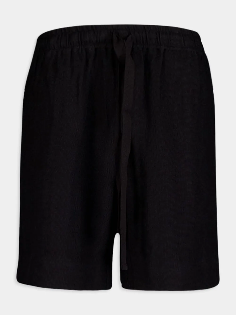 Black Linen Lounge Shorts sold by Fashion Clinic
