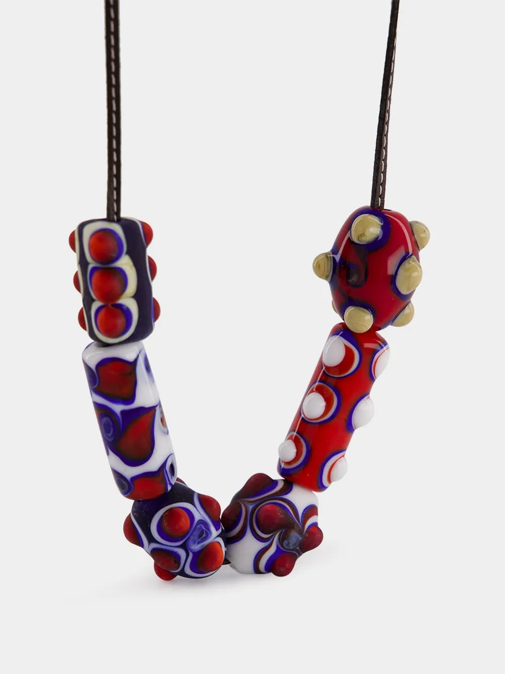 Red and Blue Beatle Beaded Necklace sold by Fashion Clinic product image thumbnail 2