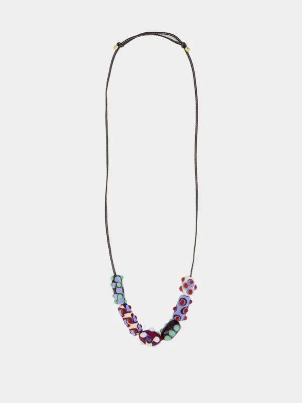 Beatle Beaded Leather Necklace sold by Fashion Clinic