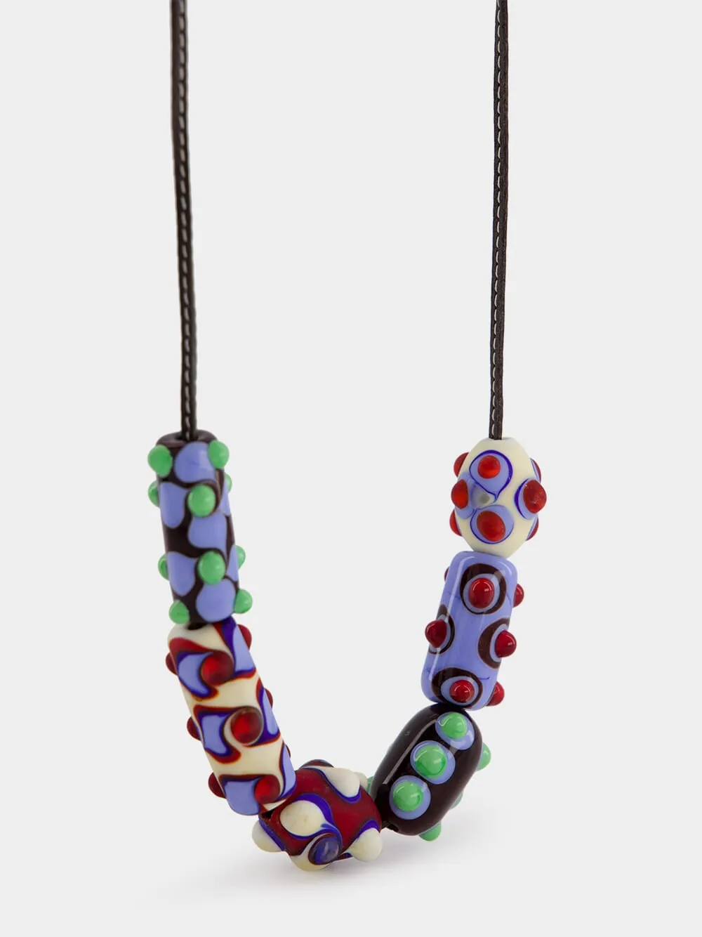 Beatle Beaded Leather Necklace sold by Fashion Clinic product image thumbnail 2