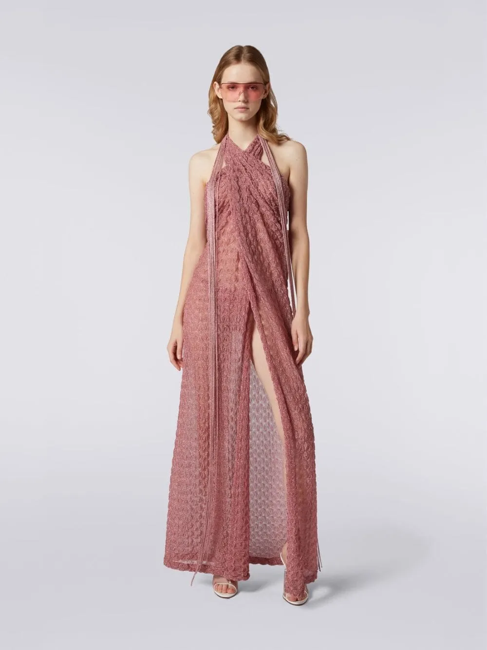 Lamé Lace-Effect Sarong Cover-Up sold by Fashion Clinic