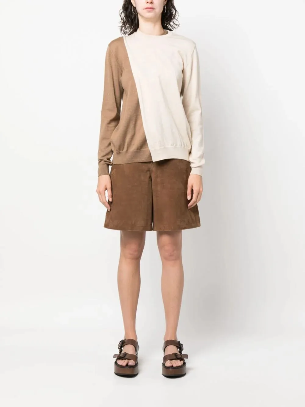 Contrast Panel Wool Sweater sold by Fashion Clinic product image thumbnail 2