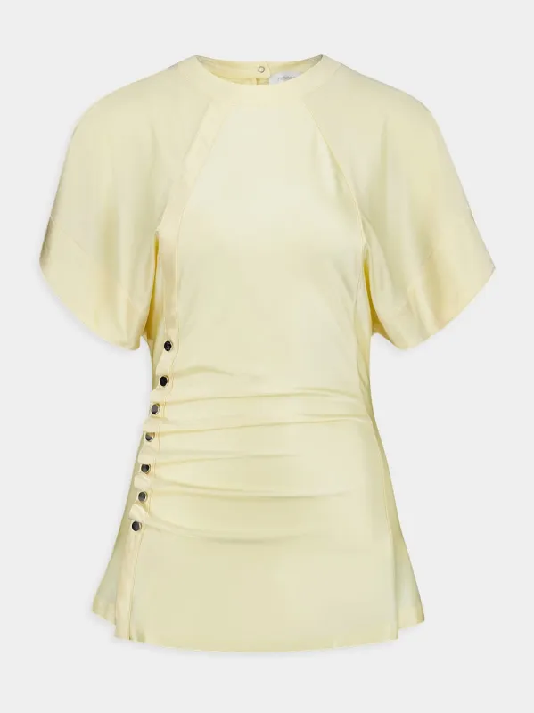 Crème Anglaise Draped Blouse sold by Fashion Clinic