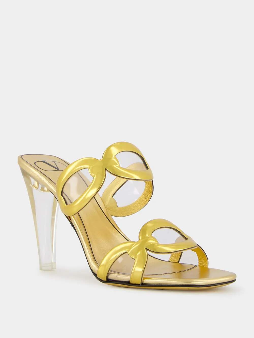 Gold-Tone Chain-Link Heels sold by Fashion Clinic product image thumbnail 2