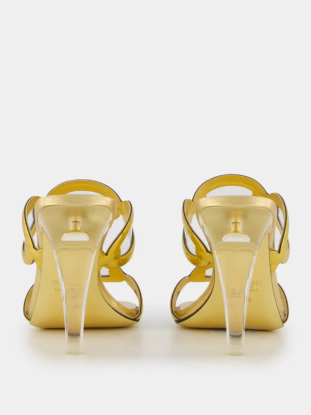 Gold-Tone Chain-Link Heels sold by Fashion Clinic product image thumbnail 5