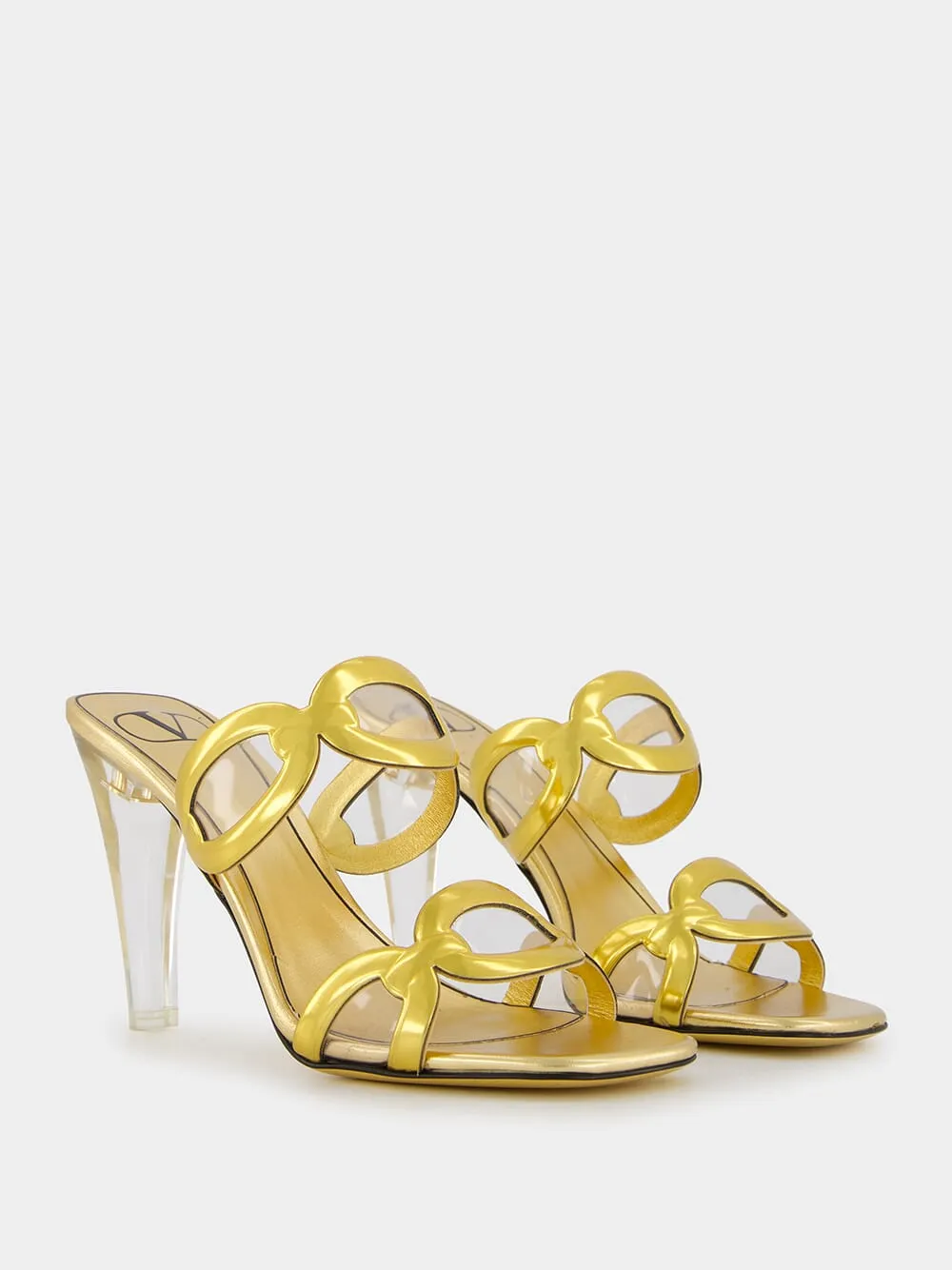 Gold-Tone Chain-Link Heels sold by Fashion Clinic product image thumbnail 3