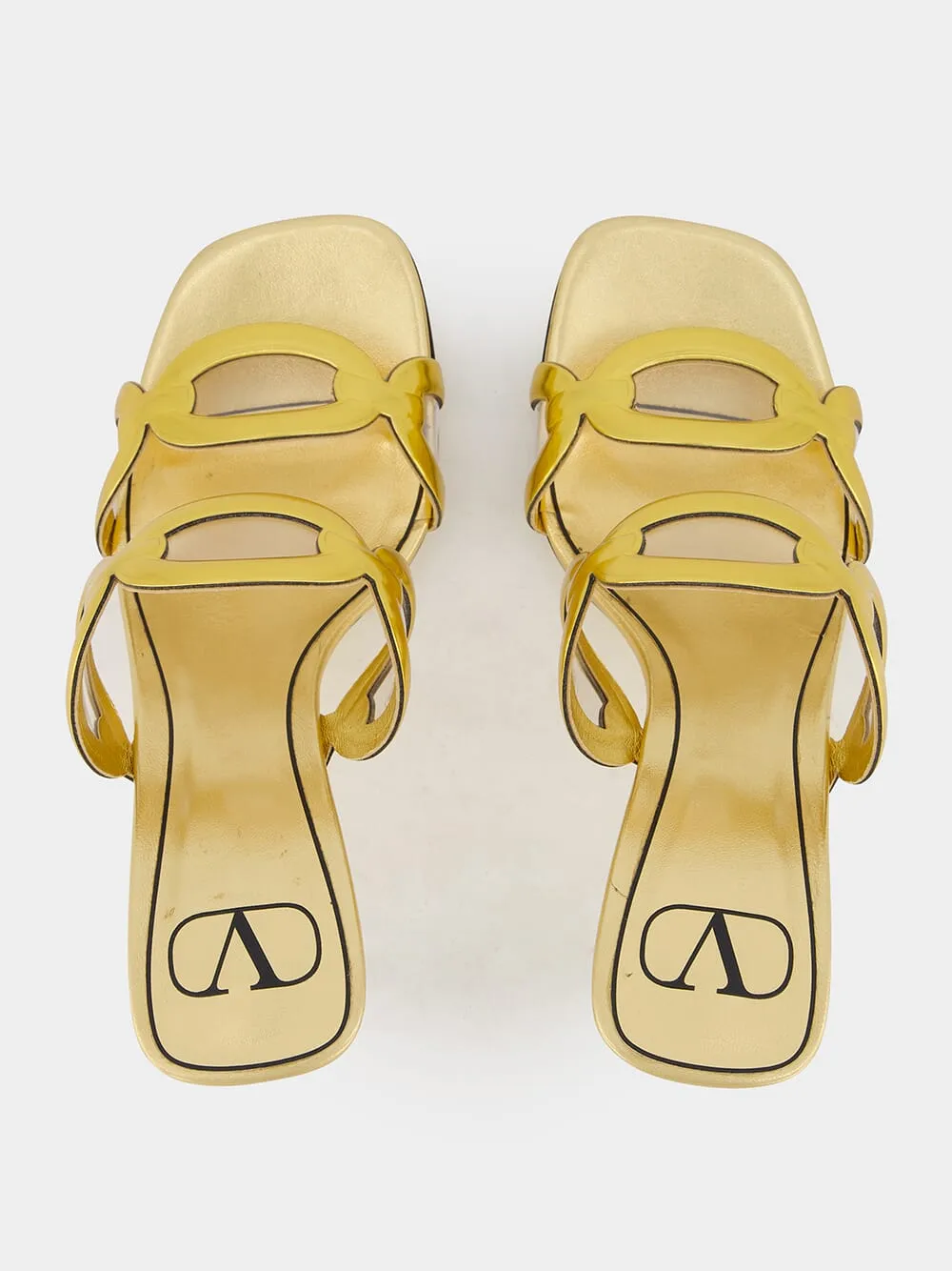 Gold-Tone Chain-Link Heels sold by Fashion Clinic product image thumbnail 4