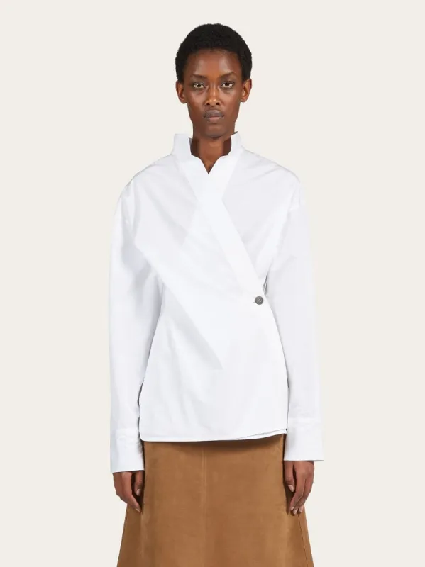 Asymmetric Cotton Poplin Shirt sold by Fashion Clinic