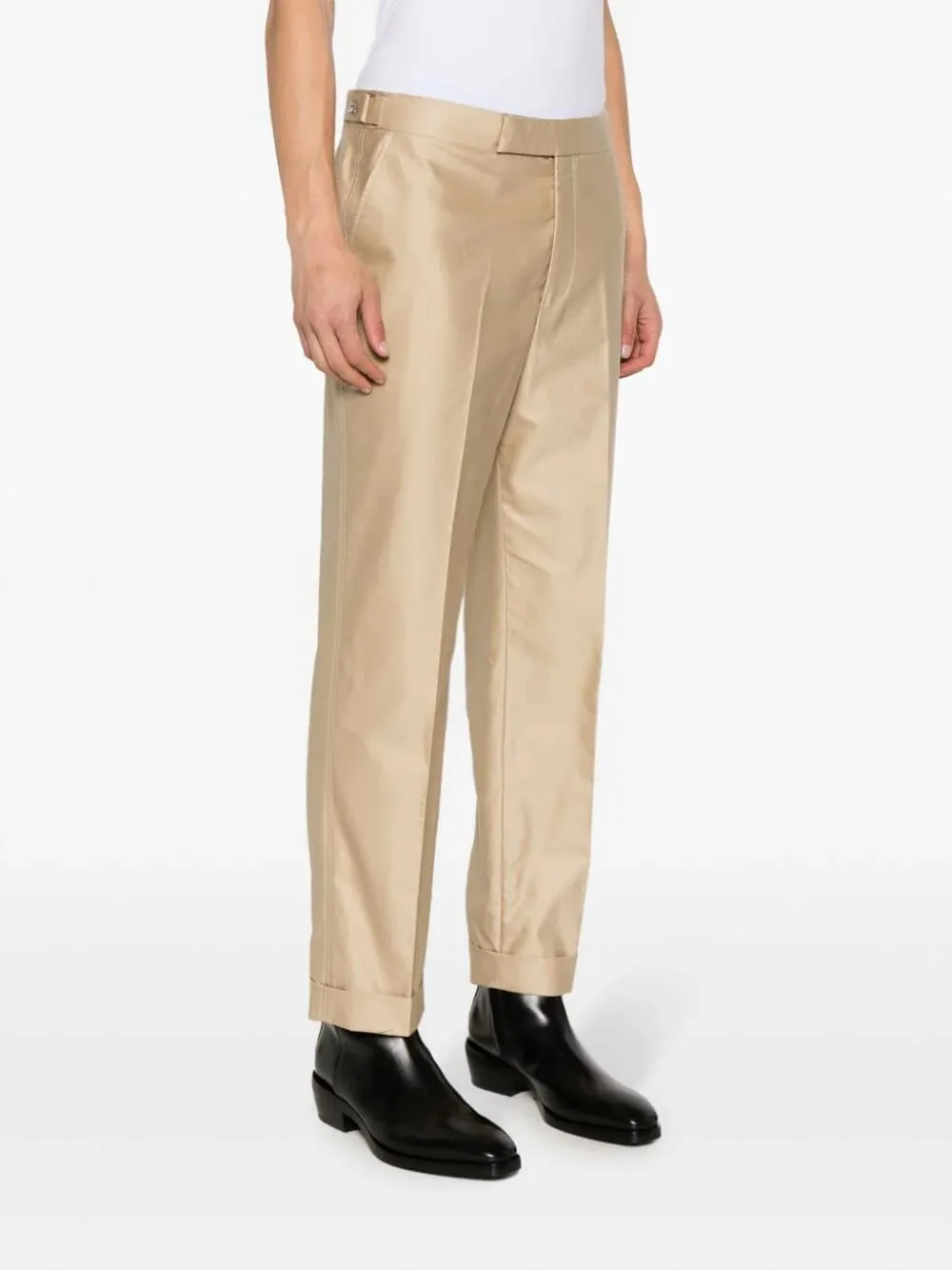 Beige Cotton Trousers sold by Fashion Clinic product image thumbnail 2