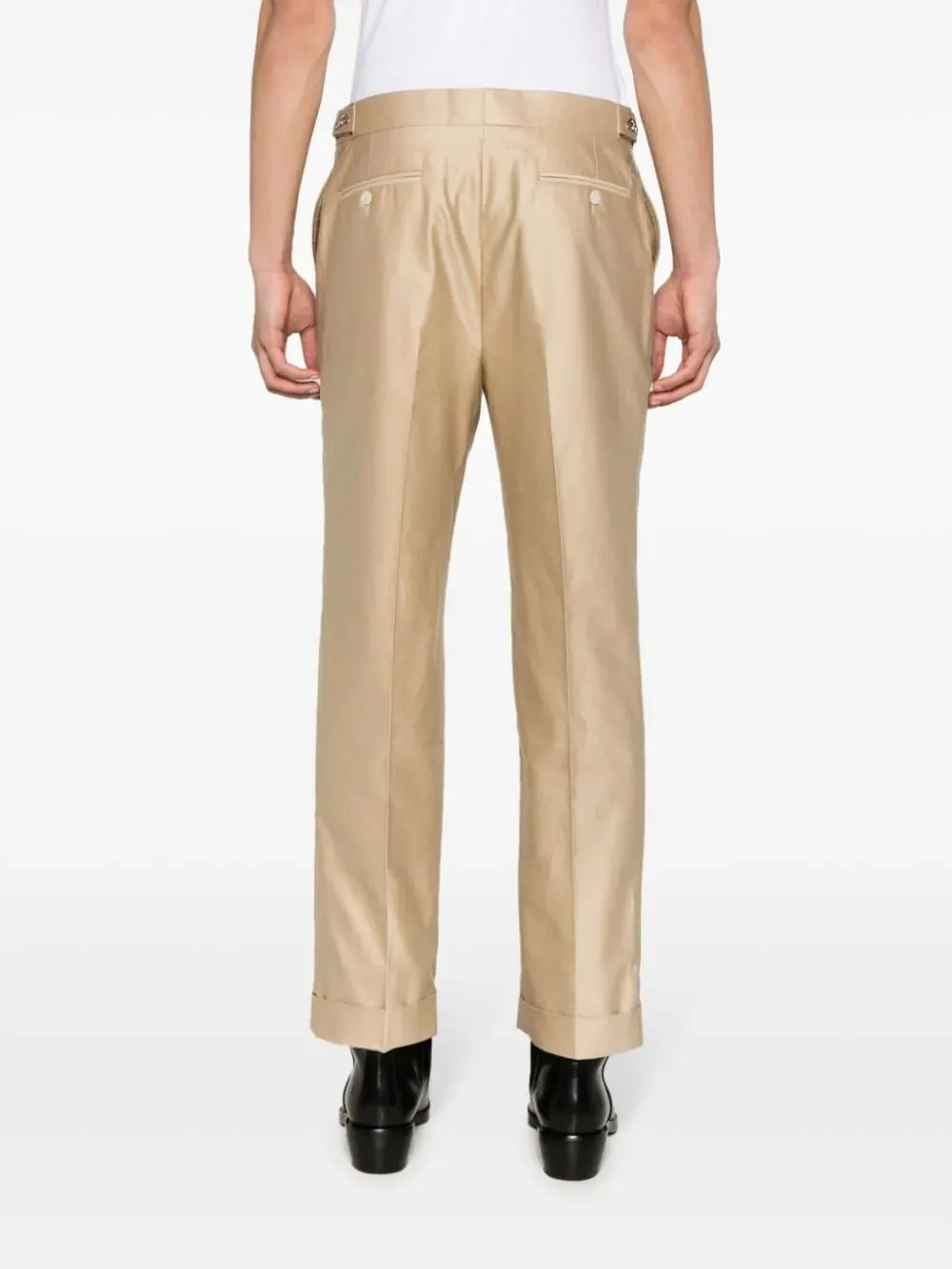 Beige Cotton Trousers sold by Fashion Clinic product image thumbnail 4