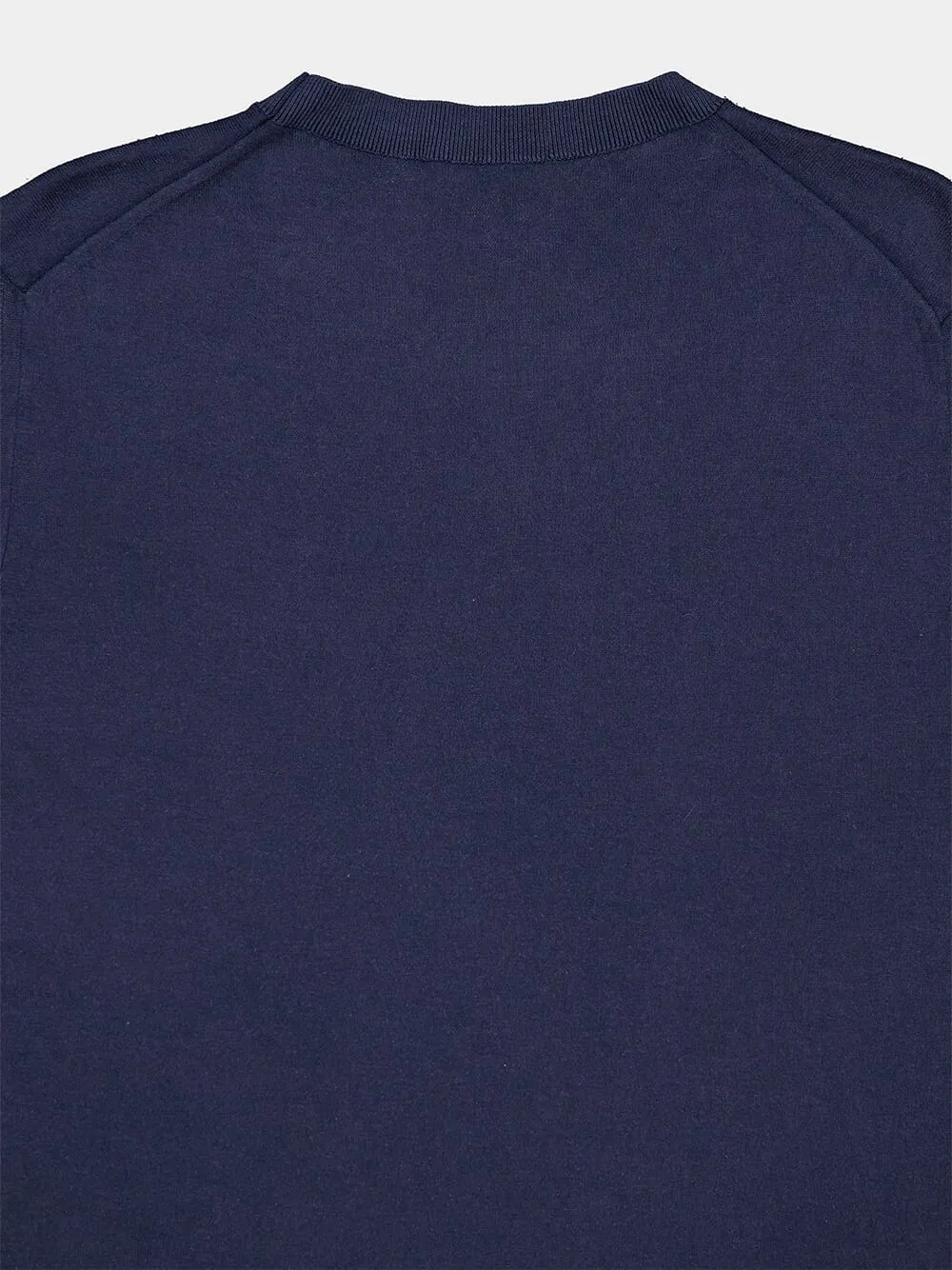 Cotton-Silk Blend Navy T-Shirt sold by Fashion Clinic product image thumbnail 4