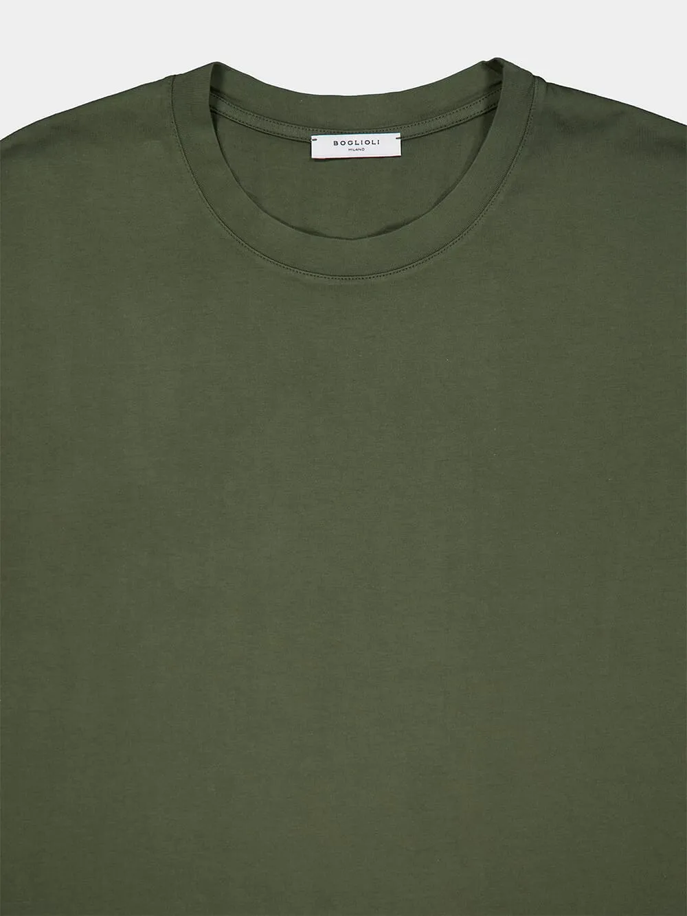 Olive Cotton Crew Neck T-Shirt sold by Fashion Clinic product image thumbnail 3