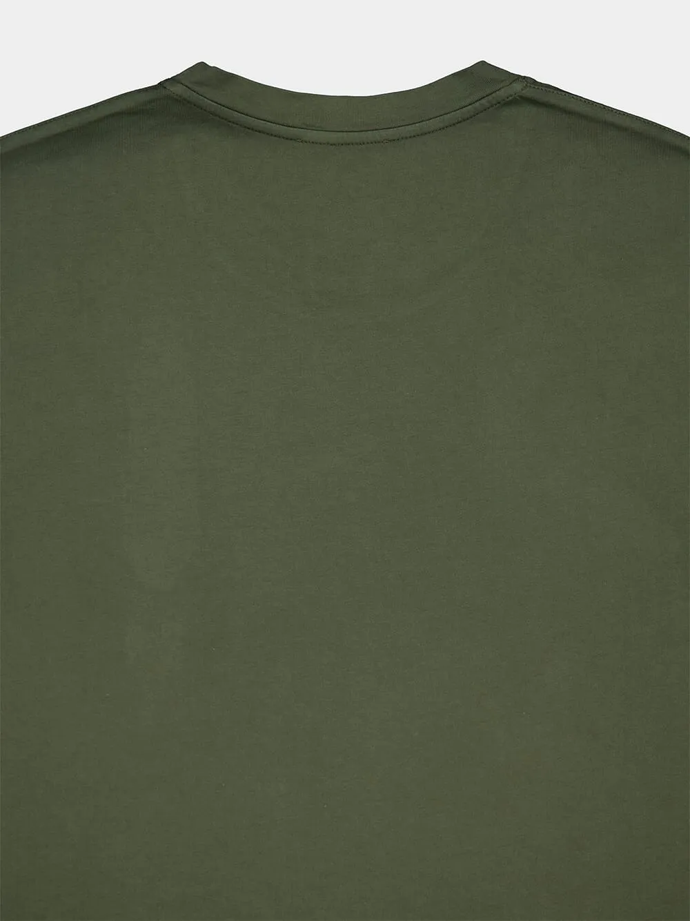 Olive Cotton Crew Neck T-Shirt sold by Fashion Clinic product image thumbnail 4