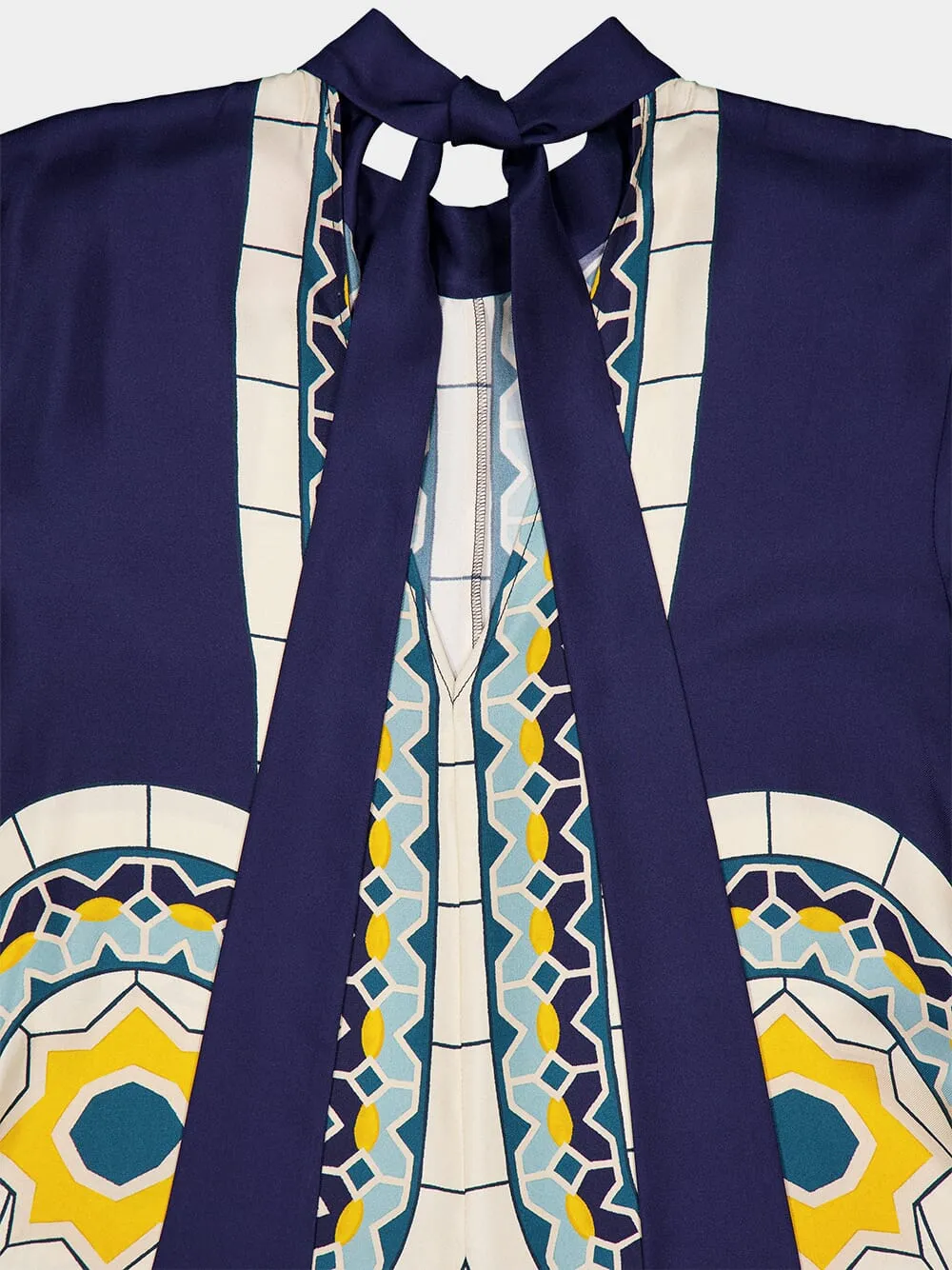 Mudejar Blue Silk Maxi Dress sold by Fashion Clinic product image thumbnail 5