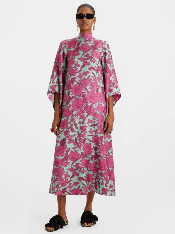 Lilium Purple Waterfall Midi Dress sold by Fashion Clinic