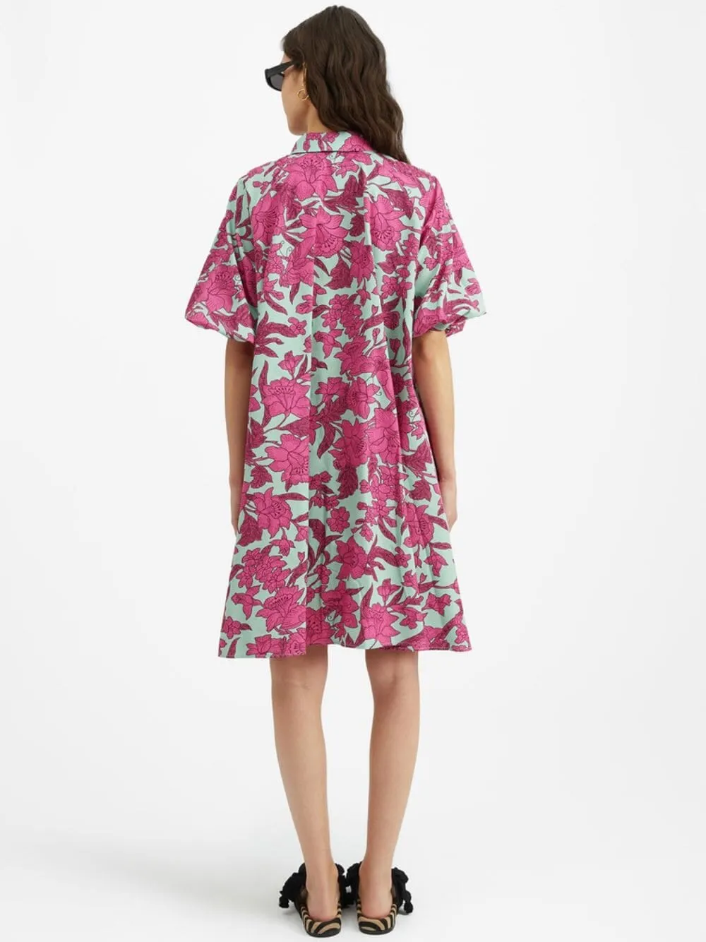 Lilium Purple A-line Poplin Dress sold by Fashion Clinic product image thumbnail 4