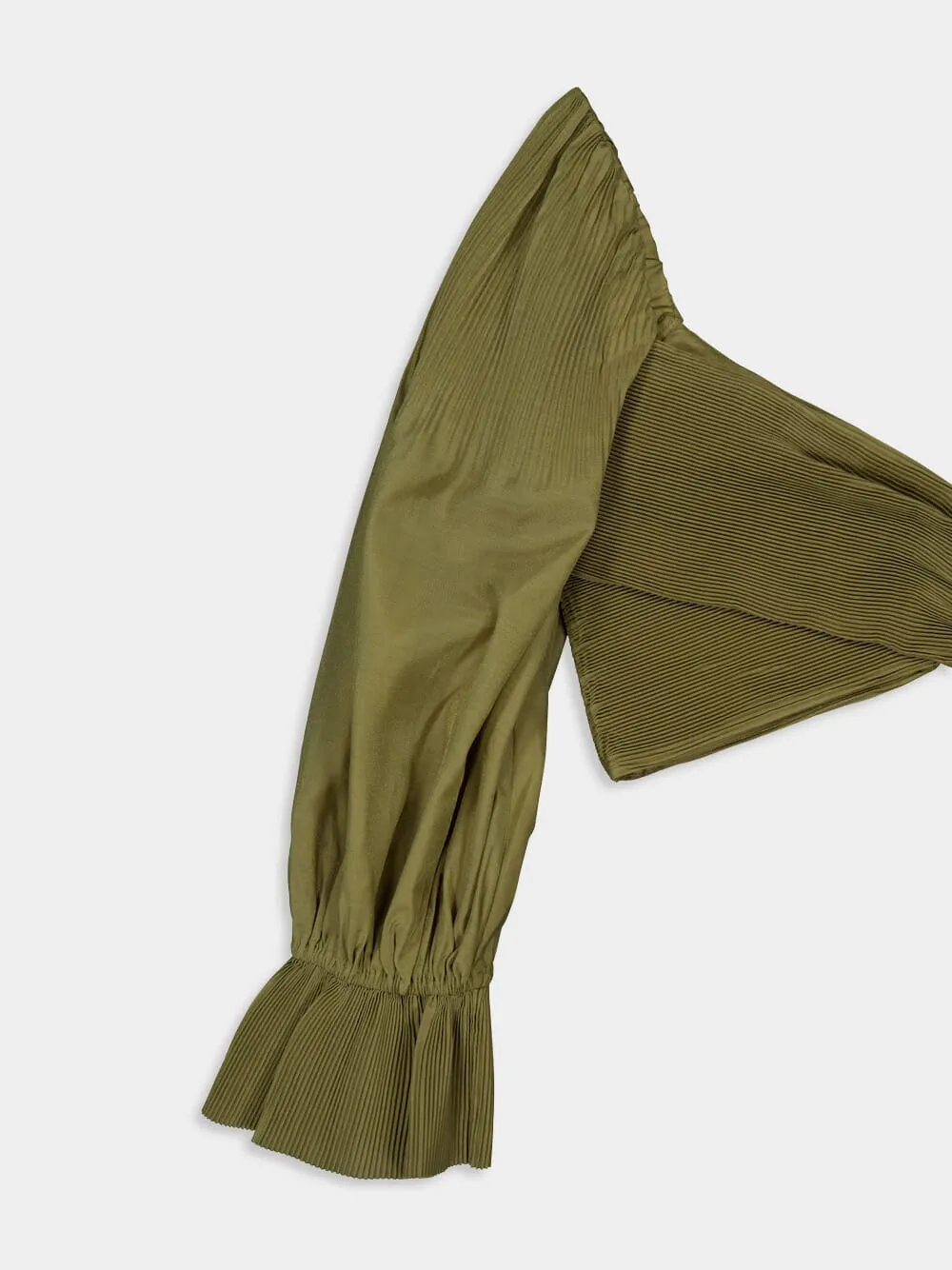 Olive Pleated Crop Bodice sold by Fashion Clinic product image thumbnail 5