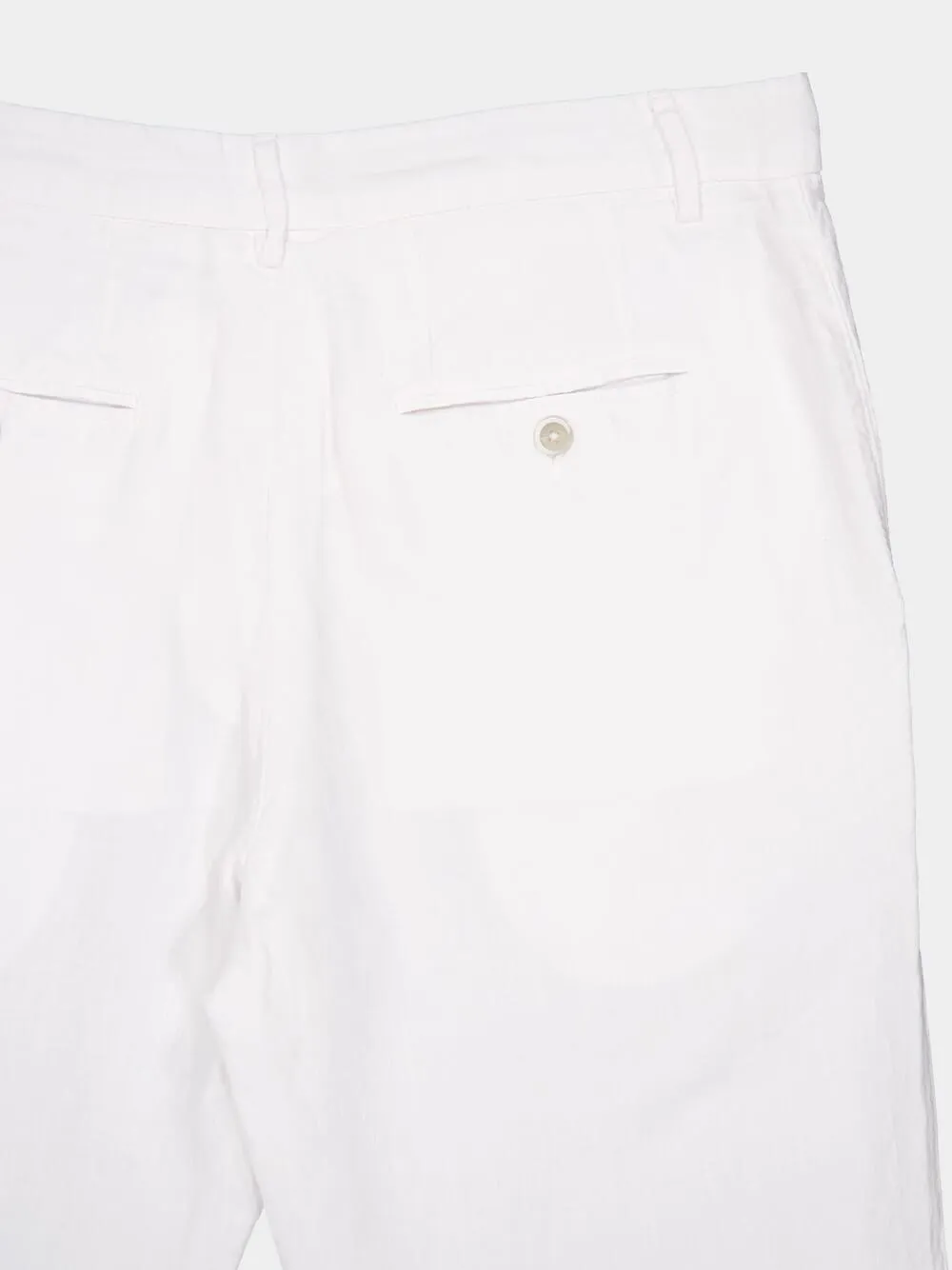 White Linen Trousers sold by Fashion Clinic product image thumbnail 4