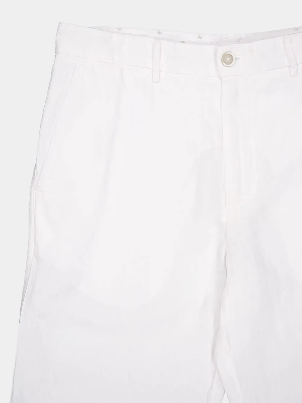 White Linen Trousers sold by Fashion Clinic product image thumbnail 3