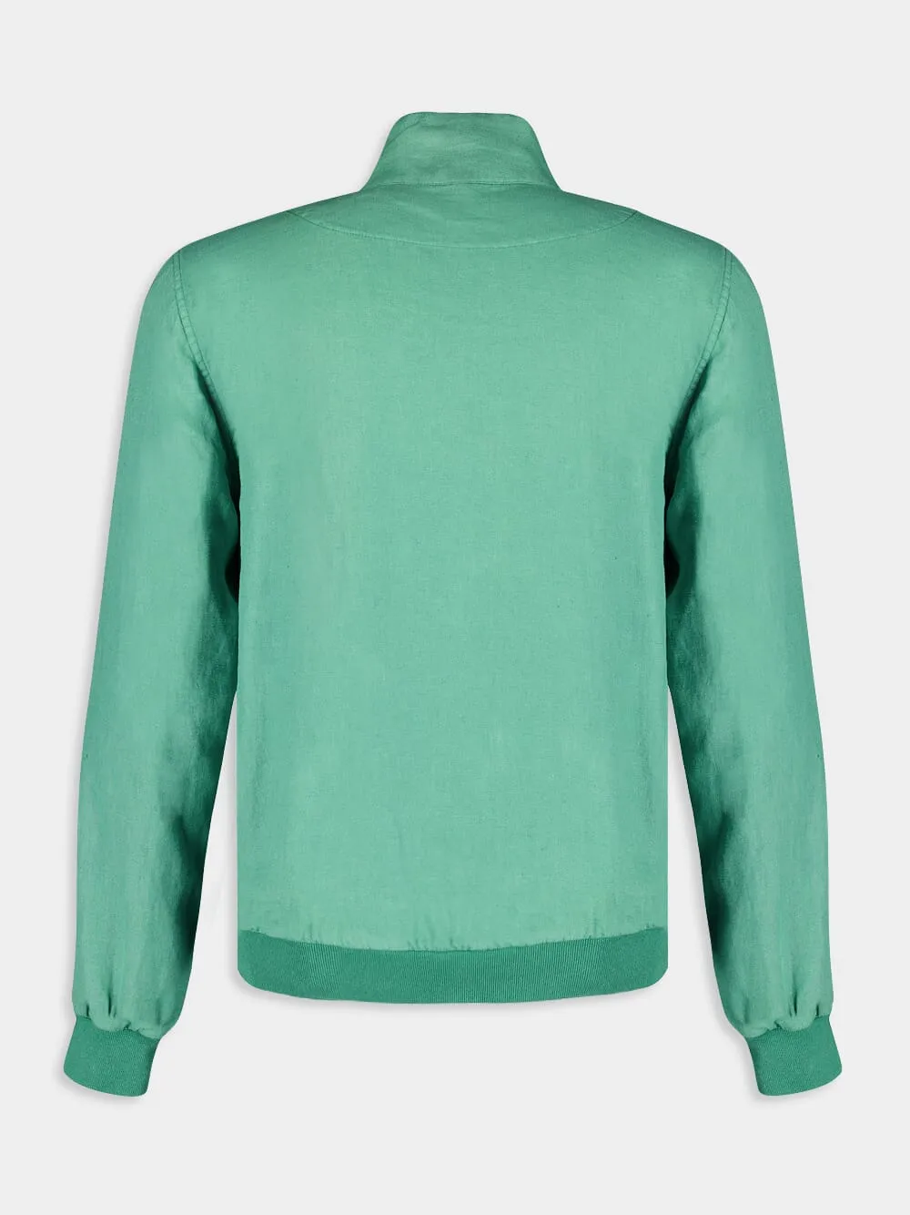 Mint Linen Bomber Jacket sold by Fashion Clinic product image thumbnail 2