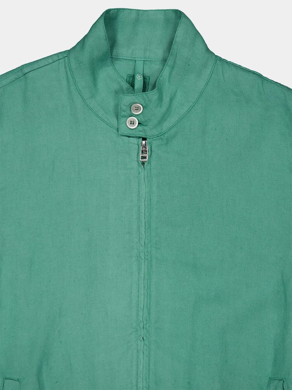 Mint Linen Bomber Jacket sold by Fashion Clinic product image thumbnail 3