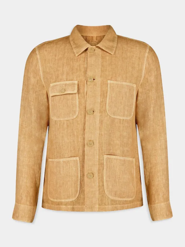 Linen Button-Down Jacket sold by Fashion Clinic