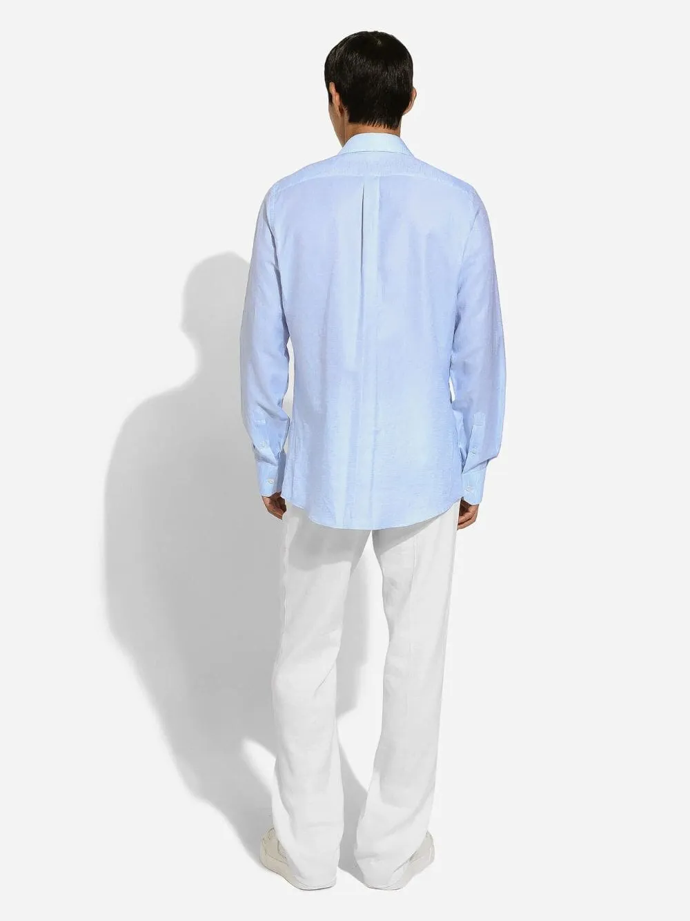 Light Blue Cotton Linen Shirt sold by Fashion Clinic product image thumbnail 4