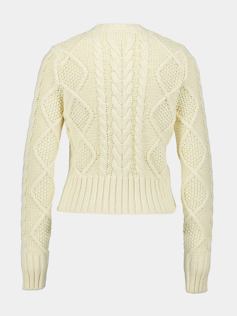 Cream Cable Knit Sweater sold by Fashion Clinic product image thumbnail 3