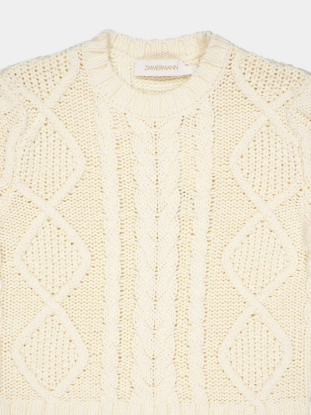 Cream Cable Knit Sweater sold by Fashion Clinic product image thumbnail 5